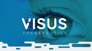 Visus Therapeutics logo on top of image of eye