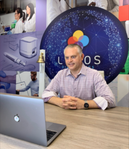 Lumos CEO Rob Sambursky joined the listing virtually