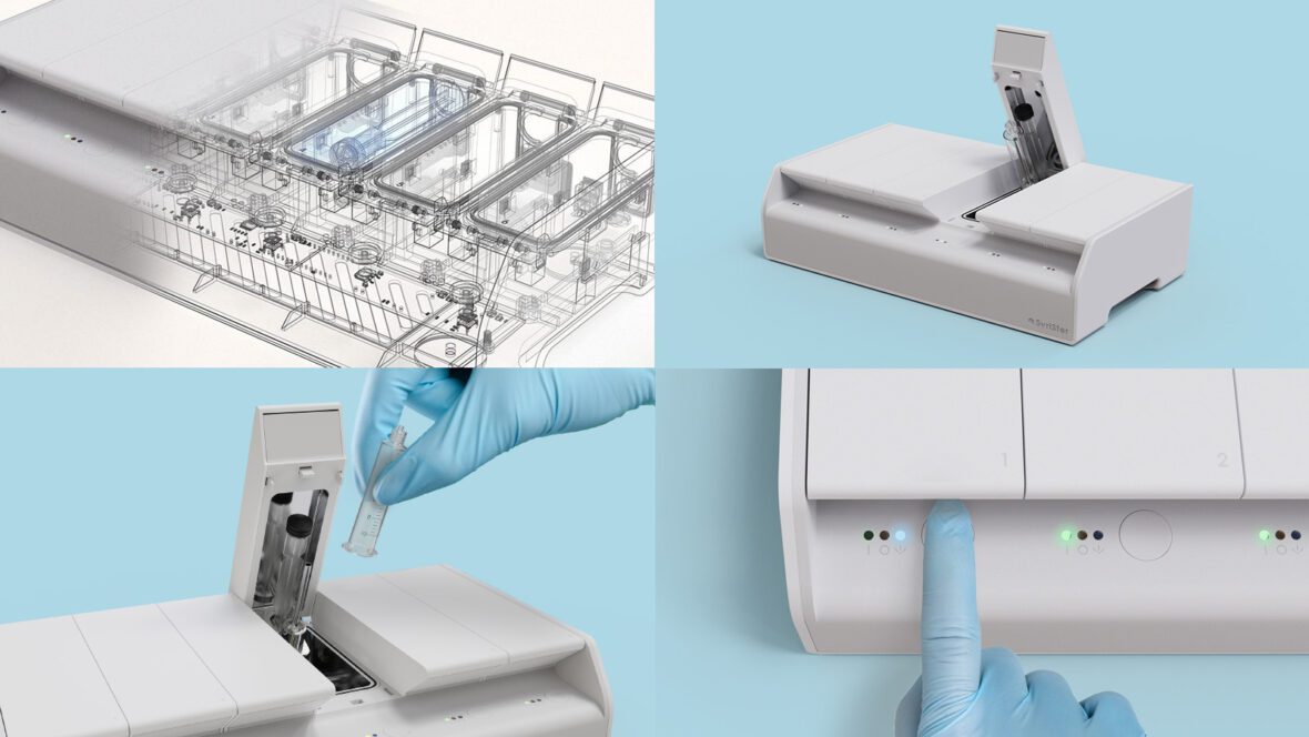 Syringe is sterilized inside 1 of 6 chambers using the UV-C LEDs